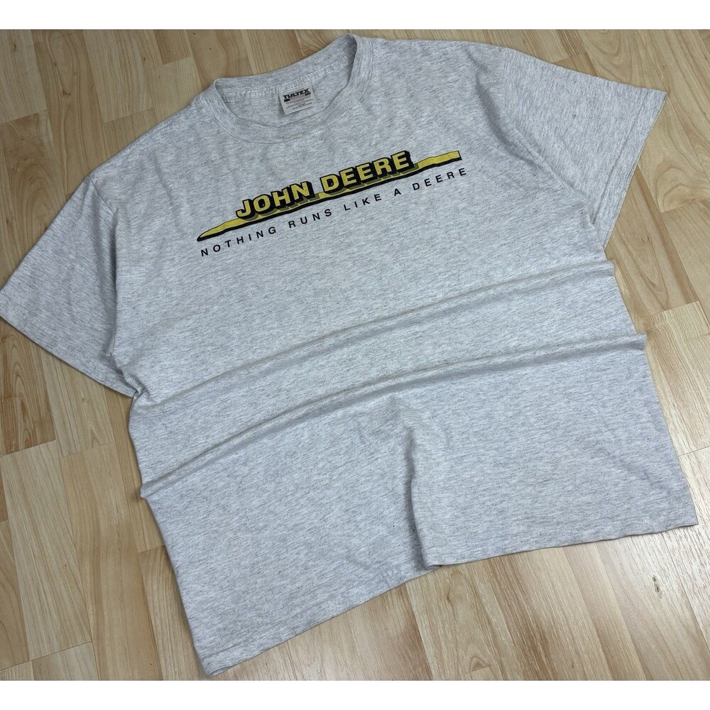 Vintage 90s John Deere Graphic T-Shirt / Grey / Size Large